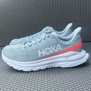 Hoka One One Mach 4 Women's Running Shoes Blue Fog/Hot Coral Size 8.5